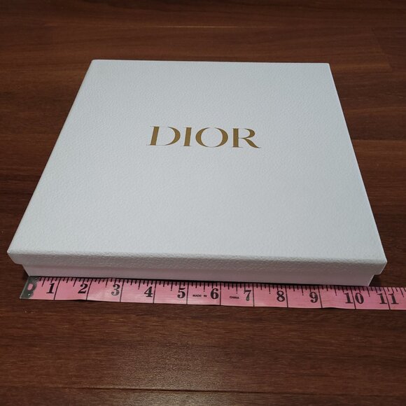 Dior Gift Box Empty White Gold Decorative Storage Organizer Logo 10.5 x 10.5 in - Picture 9 of 12